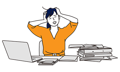 悩む社員のイラスト